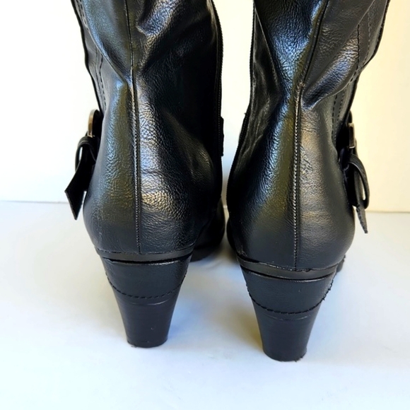 VANGELO Black Full-Zip Tall Dress Boots (Eu-40) - Picture 6 of 15